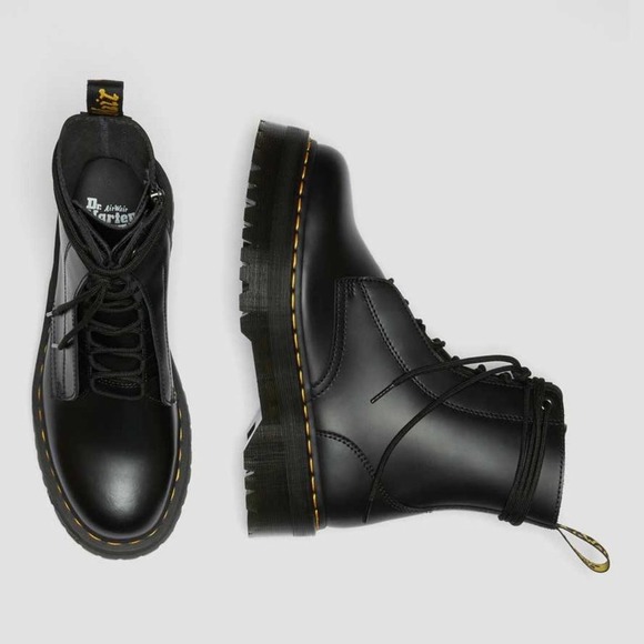 Dr. Martens Women’s Black‎ Jarrick Smooth Leather Platform Boots Size 10 - Picture 3 of 8